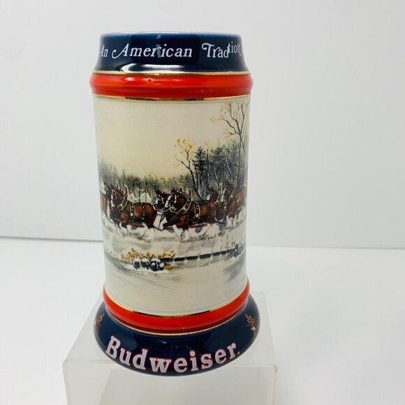 Budweiser An American Tradition Beer Vintage Ceramic Beer Stein Ceramarte Brazil - Picture 11 of 11